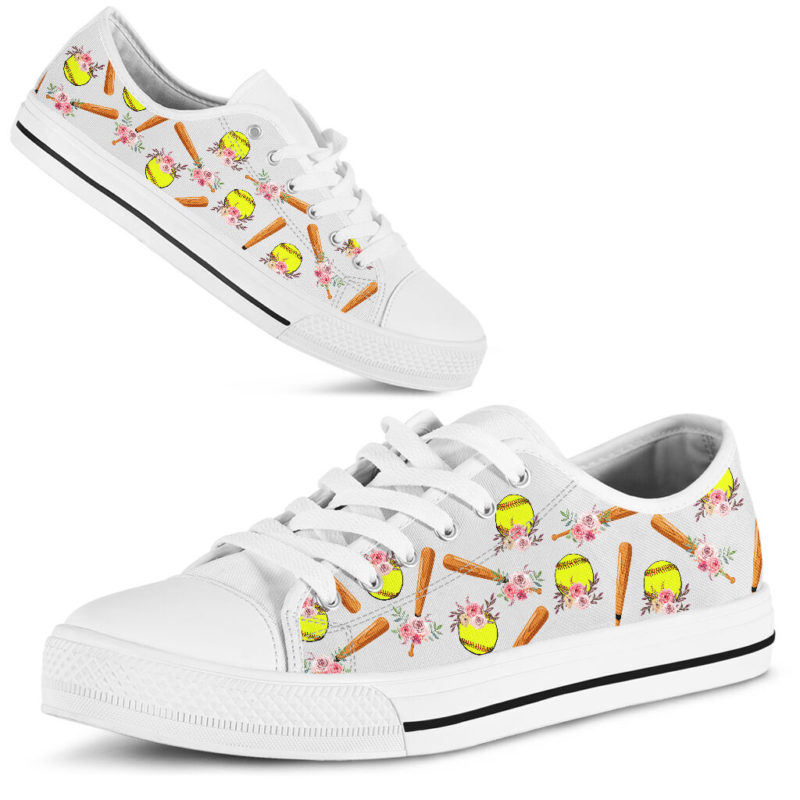 Softball flower draw vintage low top - LQT@ summerlifepro Softballdgf56@low-top 210597