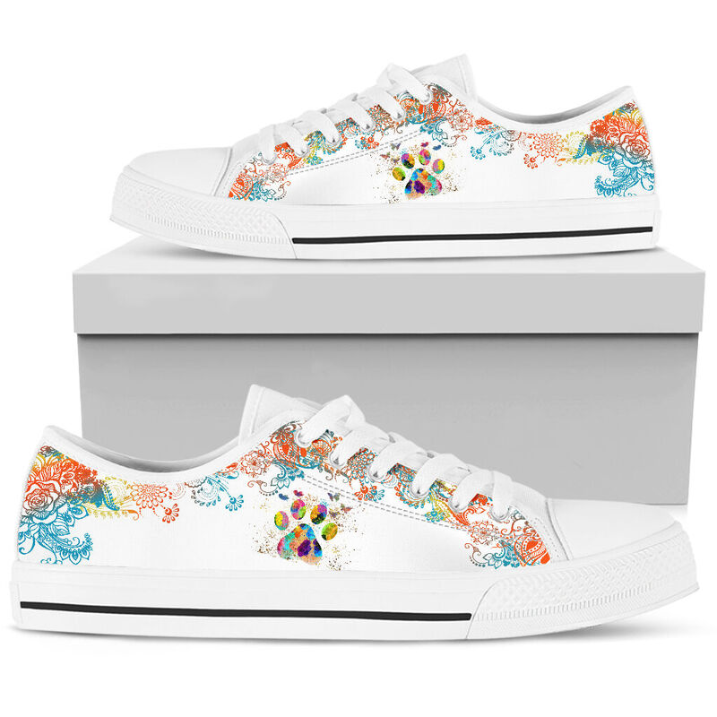 Dog Paw Watercolor - Low Top@ shoppingmylife utyiuy95@low-top 172667
