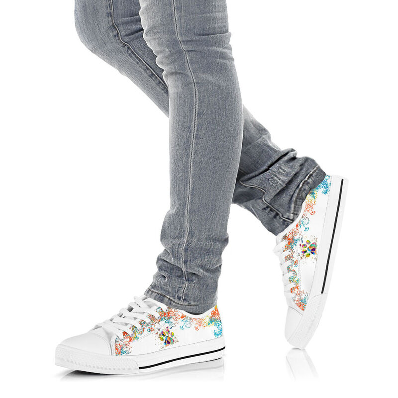 Dog Paw Watercolor - Low Top@ shoppingmylife utyiuy95@low-top 172665
