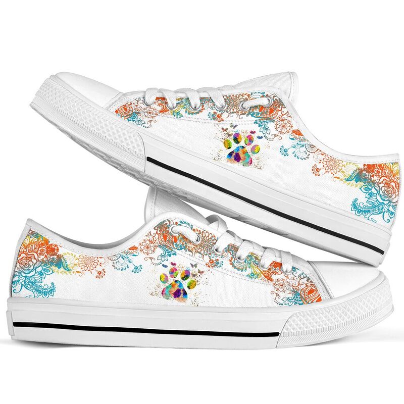 Dog Paw Watercolor - Low Top@ shoppingmylife utyiuy95@low-top 172663