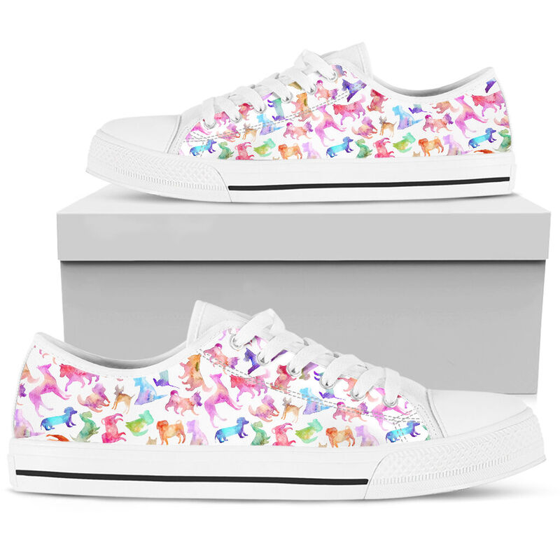 Dog Watercolor Silhouette Low Top - TL 372207