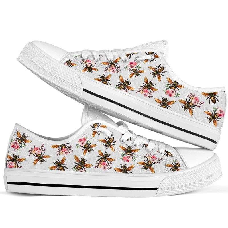 Bee-flower-draw-vintage-low-top-LQT_2_20200621_112806_lfisjcgoq Bee flower draw vintage low top - LQT 369593