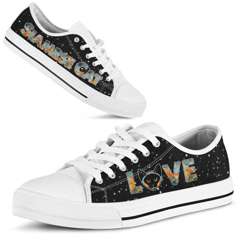 Siamese Cat Sky Watercolor Low Top - TL 362482