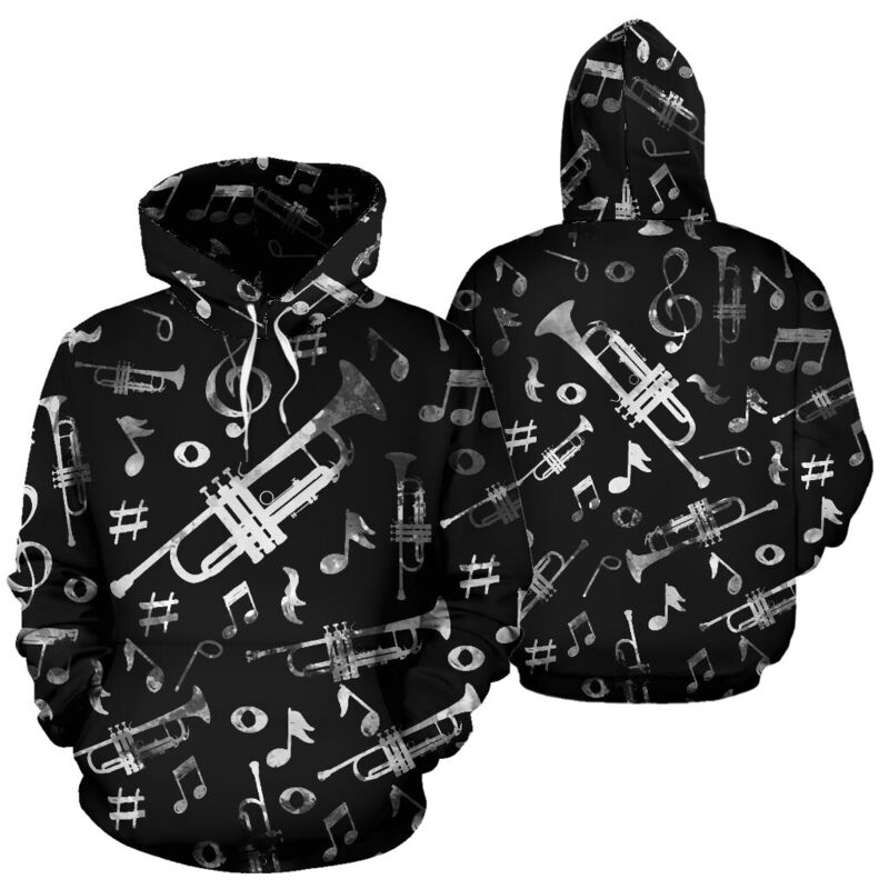 Trumpet Note Color Black full hoodie 351744