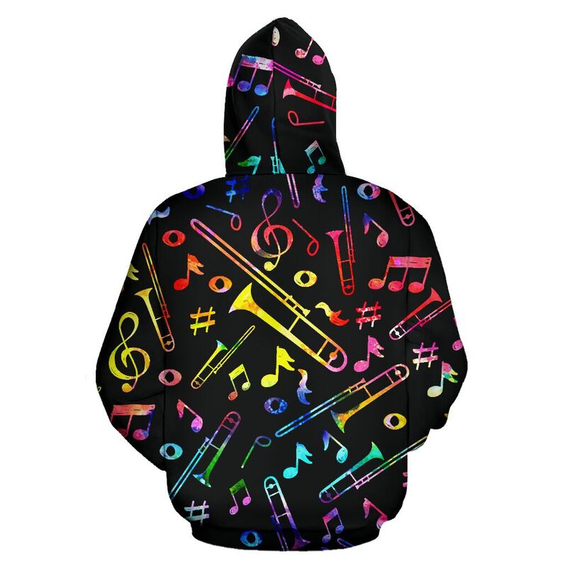 Trombone Note Color Black full hoodie 349511