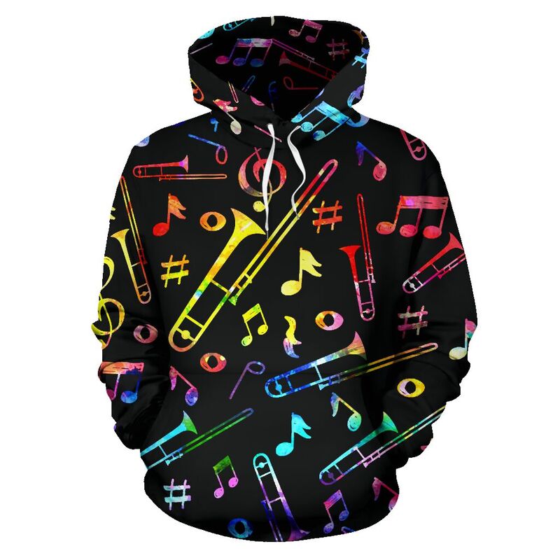 Trombone Note Color Black full hoodie 349510