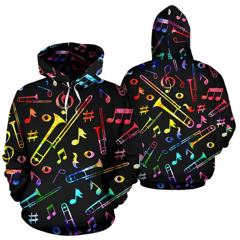 Trombone Note Color Black full hoodie 349509