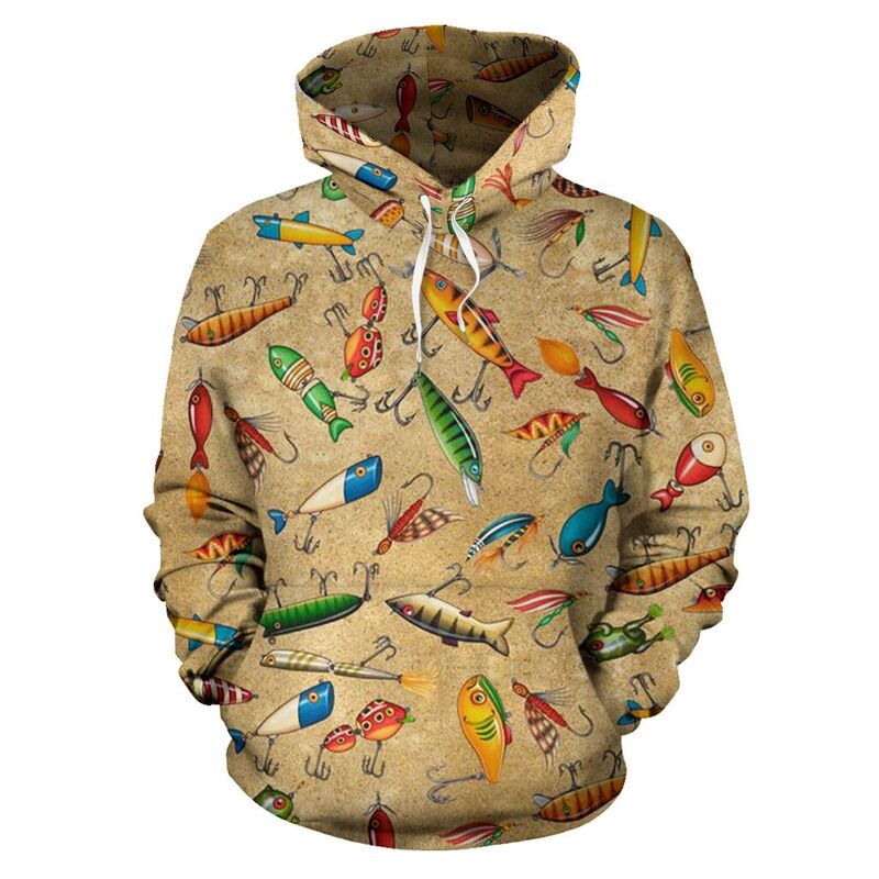 FISHING PATTERN VINTAGE FULL HOODIE 347456