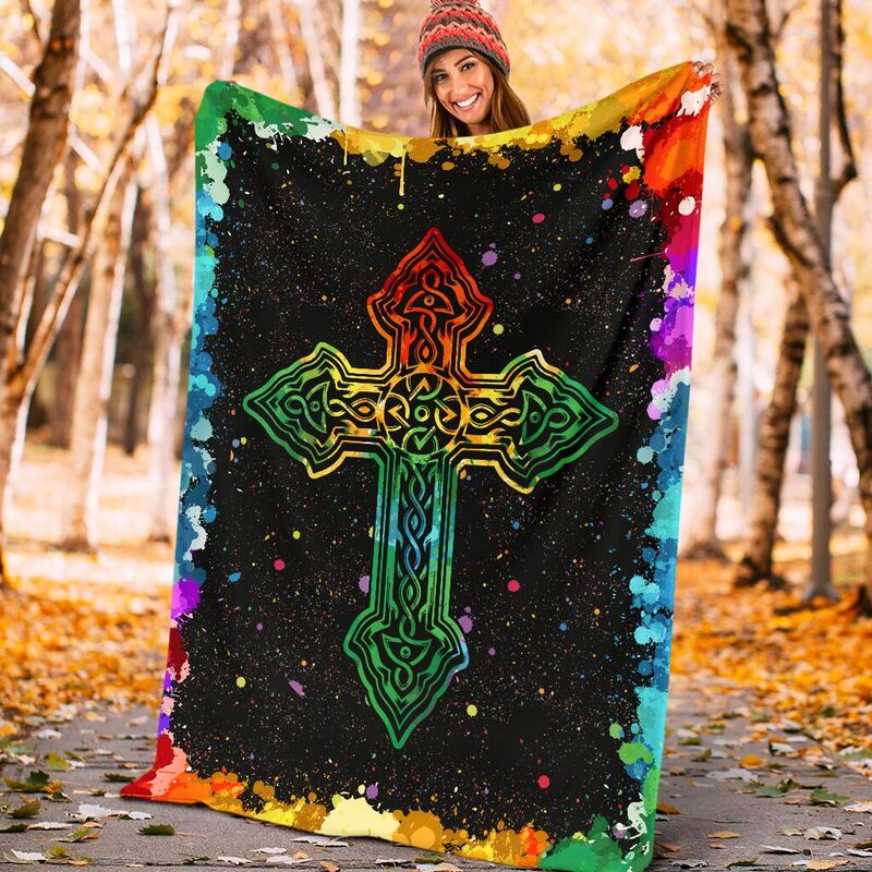 Irish-Cross-watercolor-Blanket_Irish-Cross-Watercolor-Blanket-Fleece-Blanket-Personalized-Gifts-Custom-Blanket_4_20200723 Irish Cross watercolor Blanket@_springlifepro_iriart6356e@premium-blanket Irish Cross Watercolor Blanket Fleece Blanket, Personalized Gifts, Custom Blanket 600786