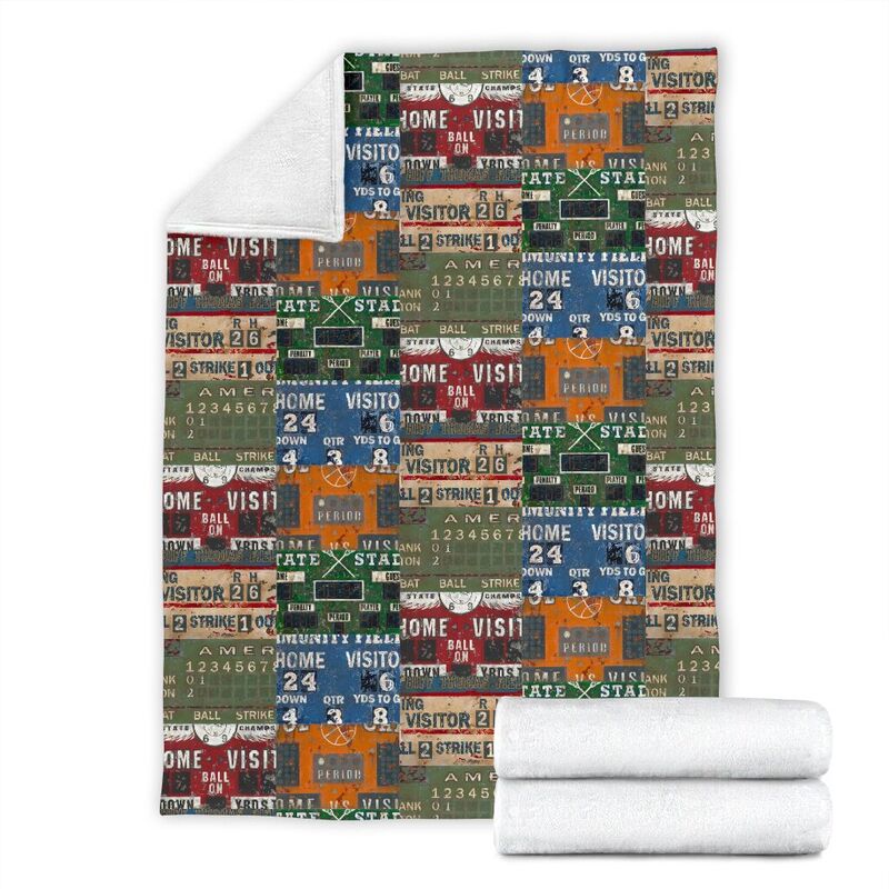 Sports Scoreboard Fabric Blanket@_proudteaching_sports63345@premium-blanket Sports Scoreboard Fabric Blanket Fleece Blanket, Personalized Gifts, Custom Blanket 599244