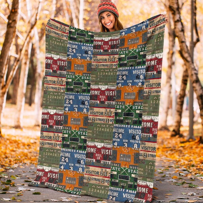 Sports Scoreboard Fabric Blanket@_proudteaching_sports63345@premium-blanket Sports Scoreboard Fabric Blanket Fleece Blanket, Personalized Gifts, Custom Blanket 599241