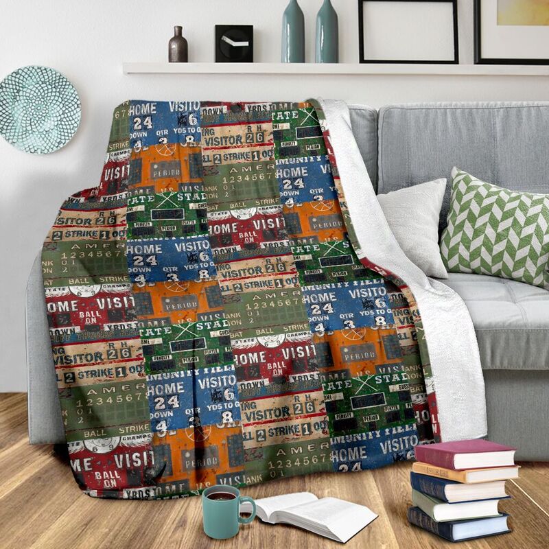 Sports Scoreboard Fabric Blanket@_proudteaching_sports63345@premium-blanket Sports Scoreboard Fabric Blanket Fleece Blanket, Personalized Gifts, Custom Blanket 599240