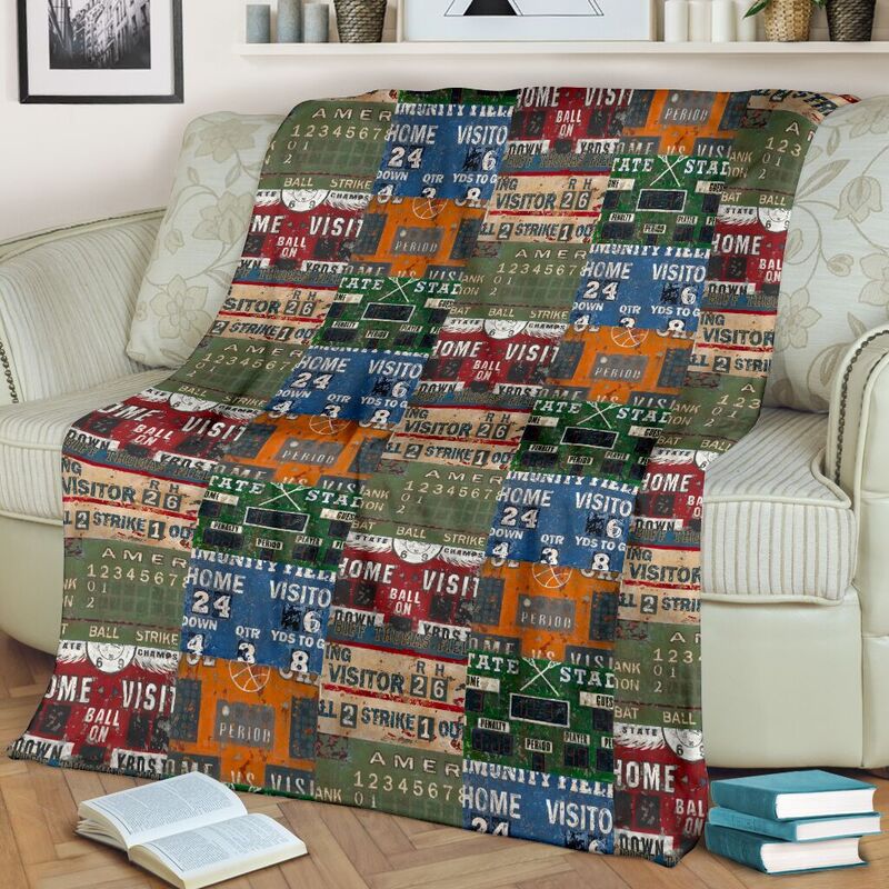 Sports Scoreboard Fabric Blanket@_proudteaching_sports63345@premium-blanket Sports Scoreboard Fabric Blanket Fleece Blanket, Personalized Gifts, Custom Blanket 599239