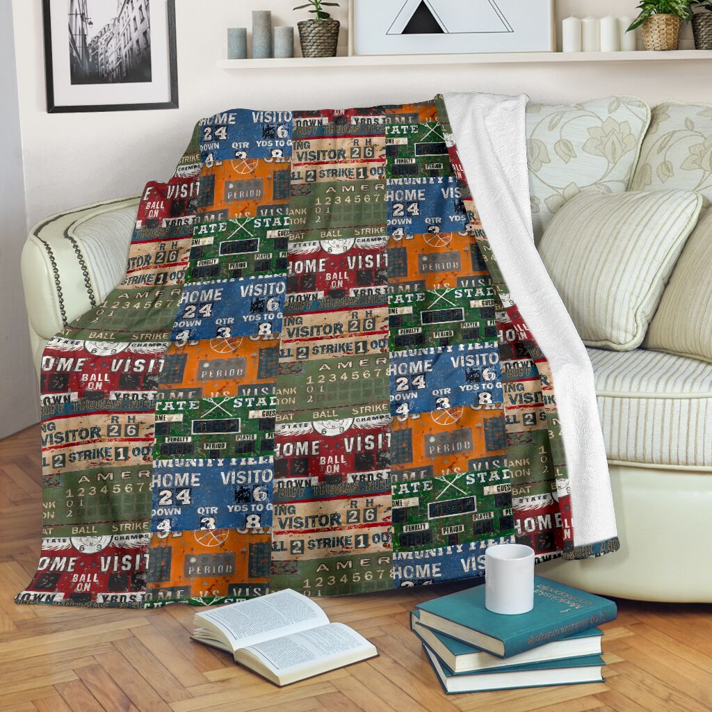 Sports Scoreboard Fabric Blanket@_proudteaching_sports63345@premium-blanket Sports Scoreboard Fabric Blanket Fleece Blanket, Personalized Gifts, Custom Blanket 599237