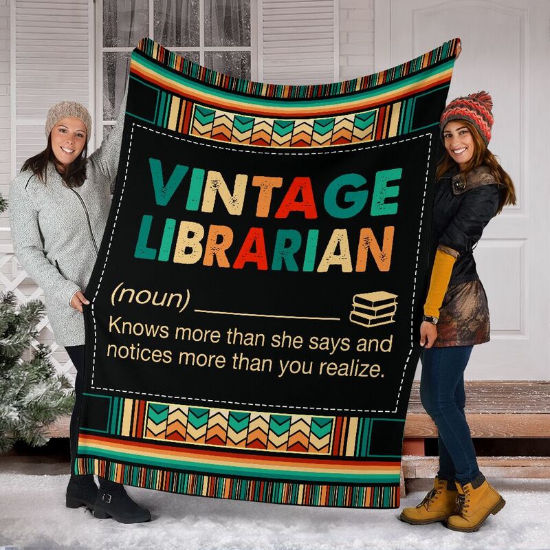 VINTAGE LIBRARIAN BLANKET@_proudteaching_vinlibra3774@premium-blanket Vintage Librarian Blanket Fleece Blanket, Personalized Gifts, Custom Blanket 598865