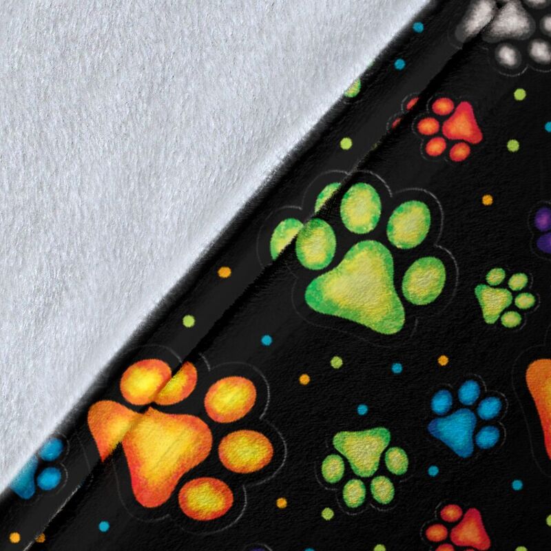 Dog Paw color pattern Blanket SKY@_animallovepro_dogpwpt@premium-blanket Dog Paw Color Pattern Blanket Sky Fleece Blanket, Personalized Gifts, Custom Blanket 591155