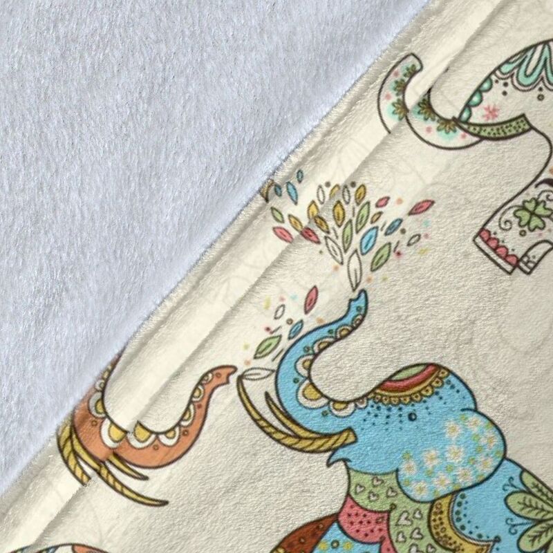 Lucky Elephant patterns vintage Blanket SKY@_animallovepro_luelebl0930@premium-blanket Lucky Elephant Patterns Vintage Blanket Sky Fleece Blanket, Personalized Gifts, Custom Blanket 590818