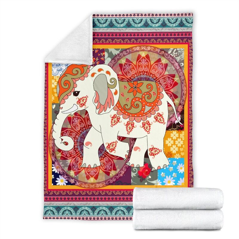Elephant Vintage square Blanket@_animallovepro_elebla6374@premium-blanket Elephant Vintage Square Blanket Fleece Blanket, Personalized Gifts, Custom Blanket 589746