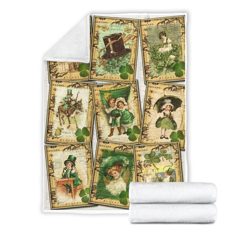 Irish - Vintage St Patrick's Day Blanket 2@_proudteaching_sfdgdfhgjhg@premium-blanket Irish - Vintage St Patrick'S Day Blanket 2 Fleece Blanket, Personalized Gifts, Custom Blanket 587973