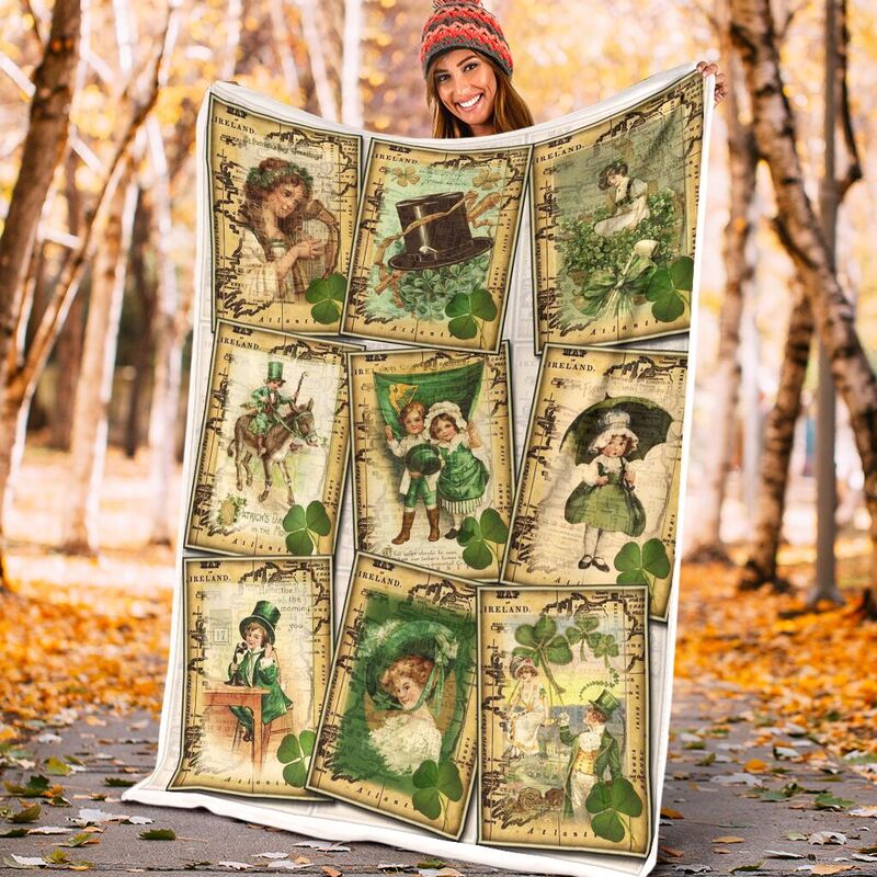 Irish - Vintage St Patrick's Day Blanket 2@_proudteaching_sfdgdfhgjhg@premium-blanket Irish - Vintage St Patrick'S Day Blanket 2 Fleece Blanket, Personalized Gifts, Custom Blanket 587970