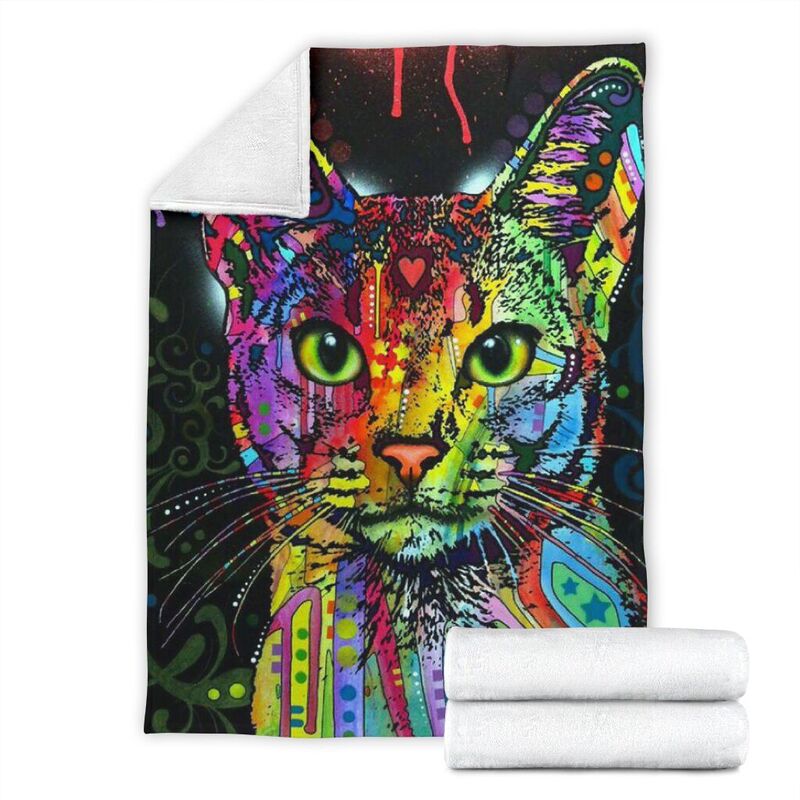 Cat Colors Blanket@_shoppingmylife_lululu0511@premium-blanket Cat Colors Blanket Fleece Blanket, Personalized Gifts, Custom Blanket 585950