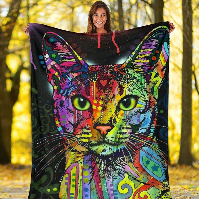 Cat Colors Blanket@_shoppingmylife_lululu0511@premium-blanket Cat Colors Blanket Fleece Blanket, Personalized Gifts, Custom Blanket 585948