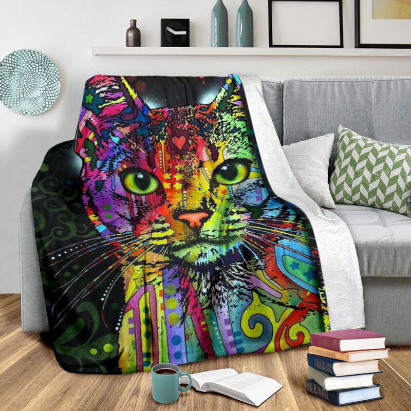 Cat Colors Blanket@_shoppingmylife_lululu0511@premium-blanket Cat Colors Blanket Fleece Blanket, Personalized Gifts, Custom Blanket 585946