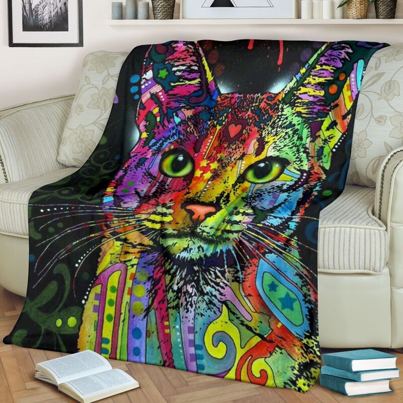 Cat Colors Blanket@_shoppingmylife_lululu0511@premium-blanket Cat Colors Blanket Fleece Blanket, Personalized Gifts, Custom Blanket 585945