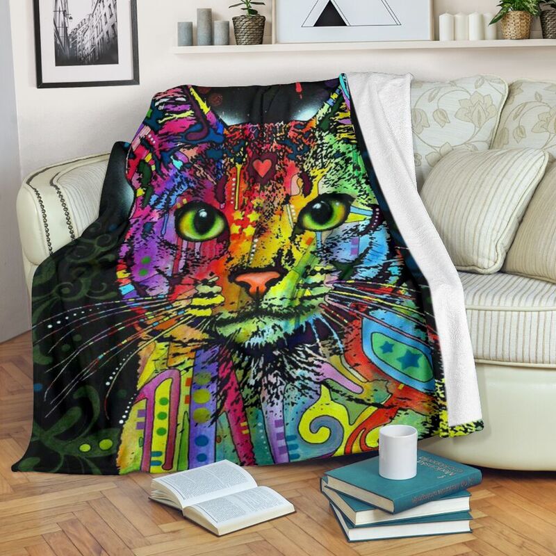 Cat Colors Blanket@_shoppingmylife_lululu0511@premium-blanket Cat Colors Blanket Fleece Blanket, Personalized Gifts, Custom Blanket 585944
