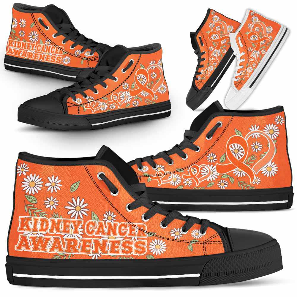 HTS-U-Awareness-DaisyRibbonColorfulBG-Kidney_Cancer-24_Kidney-Cancer-Awareness-Daisy-Ribbon-High-Top-Shoes-Women-Men-Fighter-Survivor-Gift-_1_20200817 HTS-U-Awareness-DaisyRibbonColorfulBG-Kidney_Cancer-24@ Daisy Ribbon Colorful BG Kidney Cancer 24-Kidney Cancer Awareness Daisy Ribbon High Top Shoes Women Men. Fighter Survivor Gift.