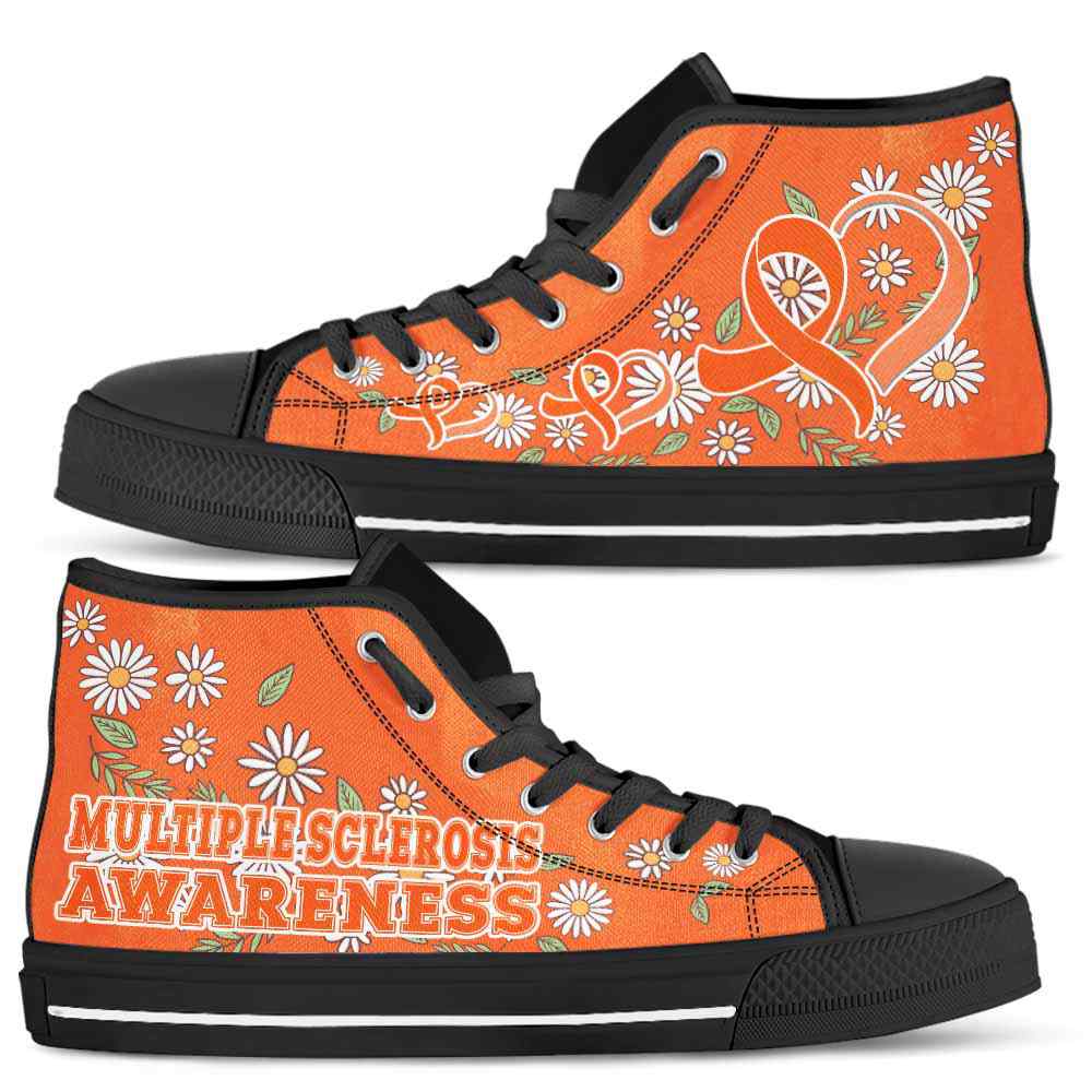 HTS-U-Awareness-DaisyRibbonColorfulBG-Multiple_Sclerosis-30_Multiple-Sclerosis-Awareness-Daisy-Ribbon-High-Top-Shoes-Women-Men-Fighter-Survivor-Gift-_2_20200817 HTS-U-Awareness-DaisyRibbonColorfulBG-Multiple_Sclerosis-30@ Daisy Ribbon Colorful BG Multiple Sclerosis 30-Multiple Sclerosis Awareness Daisy Ribbon High Top Shoes Women Men. Fighter Survivor Gift.