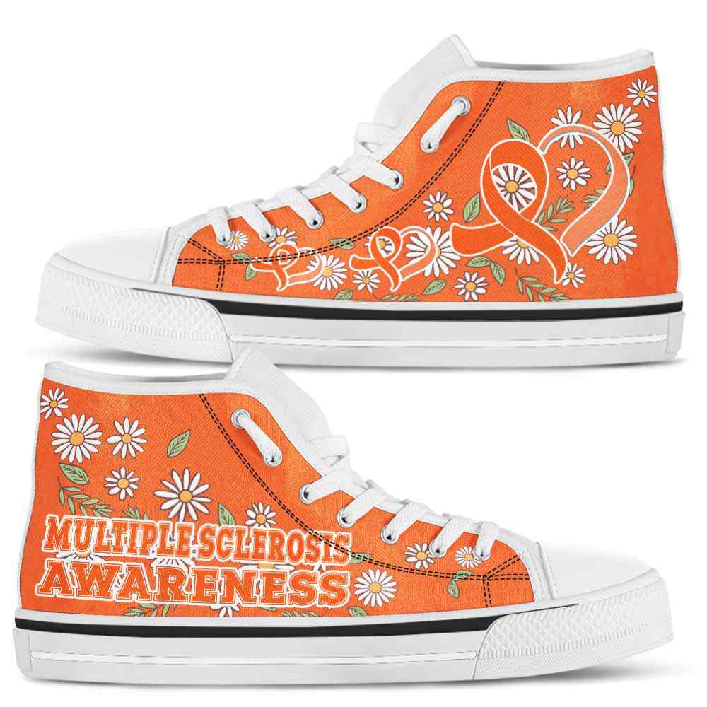 HTS-U-Awareness-DaisyRibbonColorfulBG-Multiple_Sclerosis-30_Multiple-Sclerosis-Awareness-Daisy-Ribbon-High-Top-Shoes-Women-Men-Fighter-Survivor-Gift-_3_20200817 HTS-U-Awareness-DaisyRibbonColorfulBG-Multiple_Sclerosis-30@ Daisy Ribbon Colorful BG Multiple Sclerosis 30-Multiple Sclerosis Awareness Daisy Ribbon High Top Shoes Women Men. Fighter Survivor Gift.