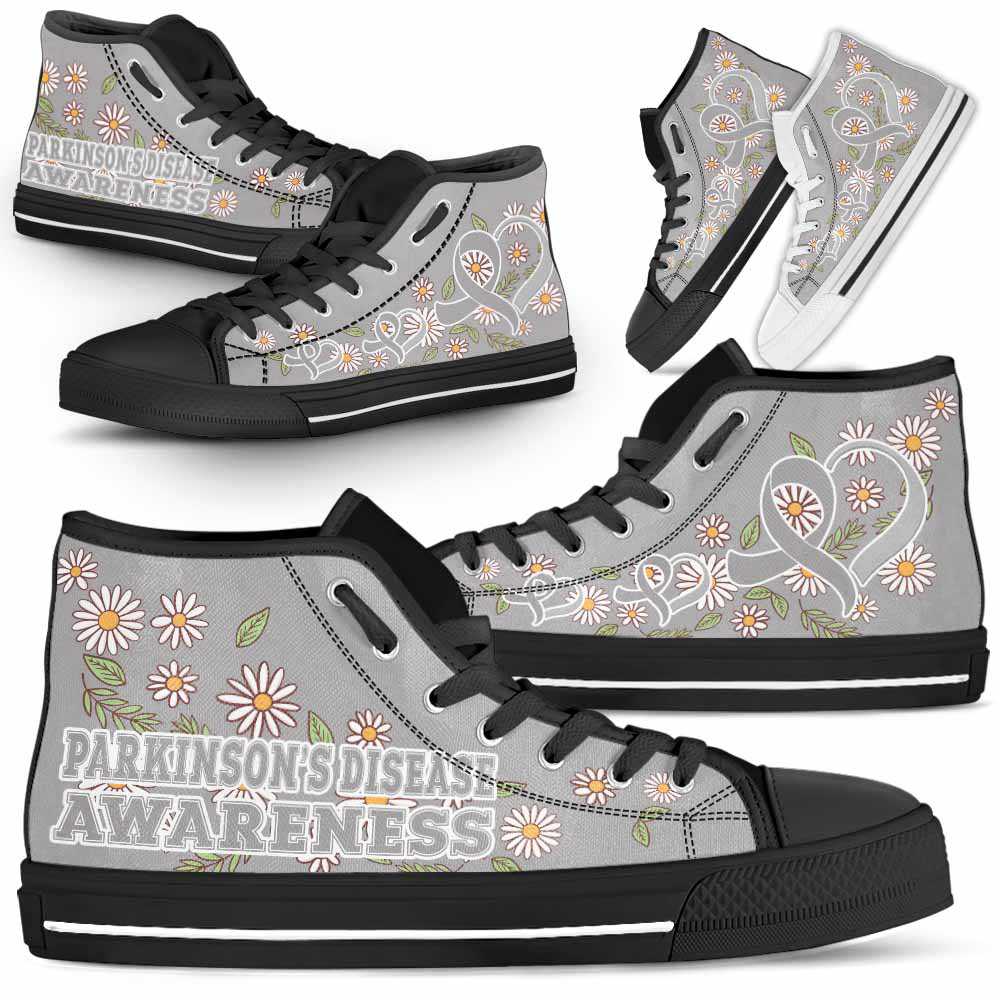 HTS-U-Awareness-DaisyRibbonColorfulBG-Parkinsons_Disease-33_Parkinson-S-Disease-Awareness-Daisy-Ribbon-High-Top-Shoes-Women-Men-Fighter-Survivor-Gift-_1_20200817 HTS-U-Awareness-DaisyRibbonColorfulBG-Parkinson's_Disease-33@ Daisy Ribbon Colorful BG Parkinson's Disease 33-Parkinson'S Disease Awareness Daisy Ribbon High Top Shoes Women Men. Fighter Survivor Gift.