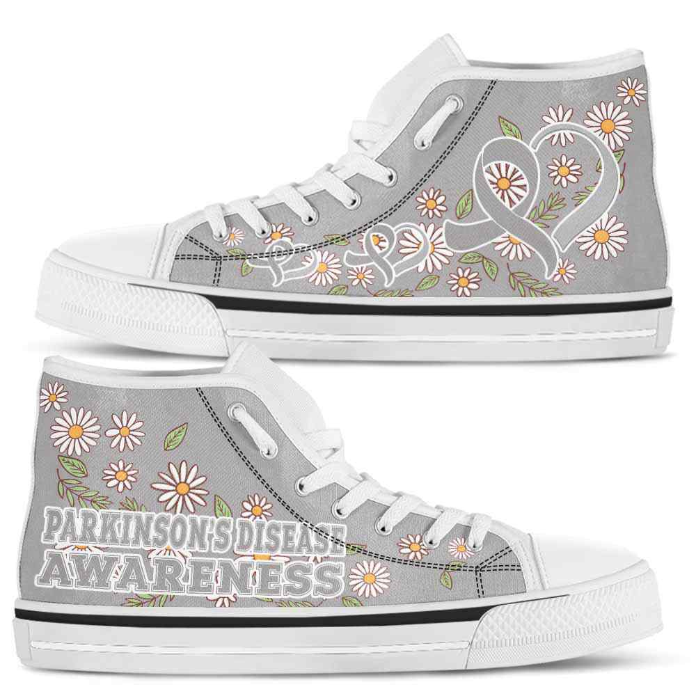 HTS-U-Awareness-DaisyRibbonColorfulBG-Parkinsons_Disease-33_Parkinson-S-Disease-Awareness-Daisy-Ribbon-High-Top-Shoes-Women-Men-Fighter-Survivor-Gift-_3_20200817 HTS-U-Awareness-DaisyRibbonColorfulBG-Parkinson's_Disease-33@ Daisy Ribbon Colorful BG Parkinson's Disease 33-Parkinson'S Disease Awareness Daisy Ribbon High Top Shoes Women Men. Fighter Survivor Gift.