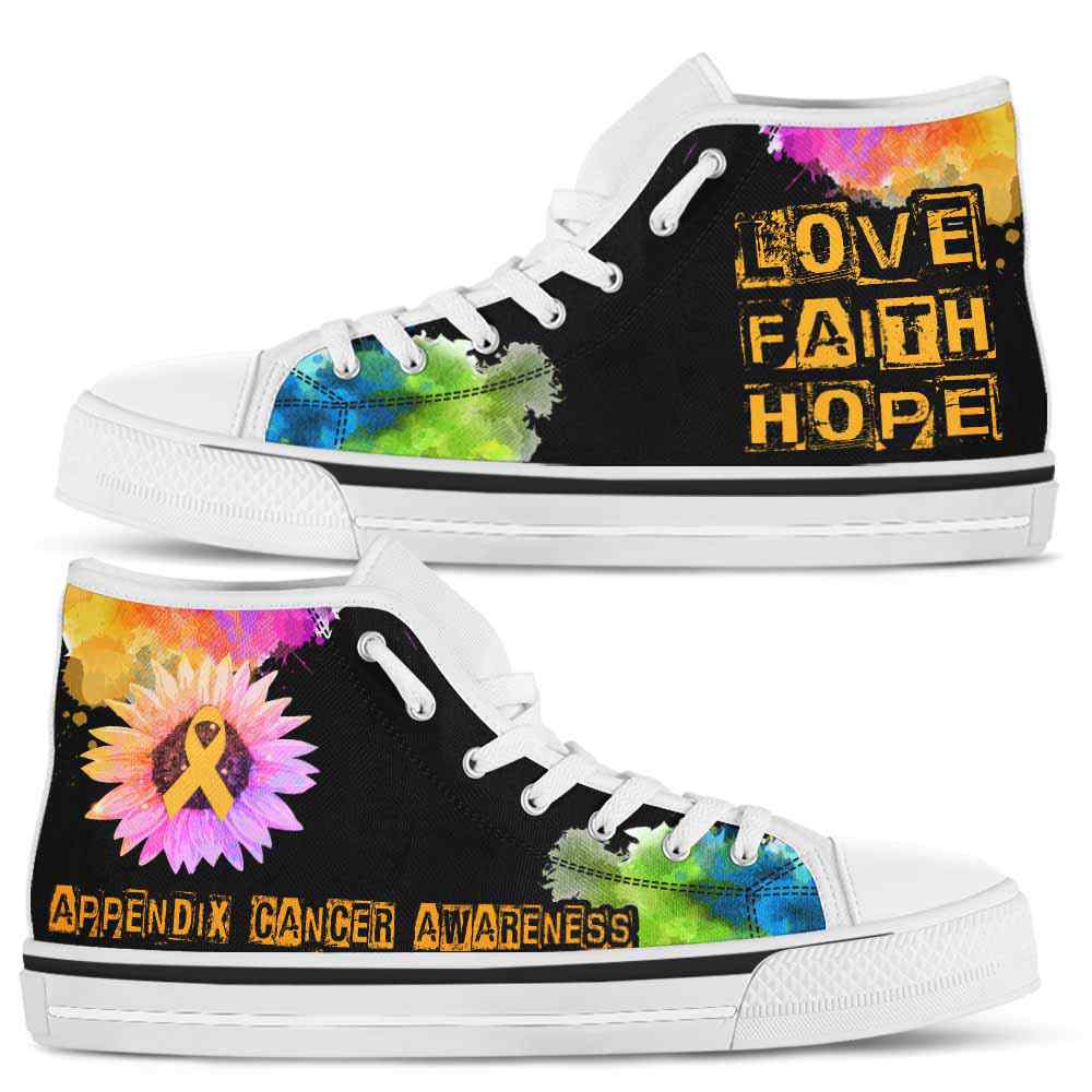 HTS-U-Awareness-LoveFaithHopeWatercolor-Appendix_Cancer-4_Appendix-Cancer-Awareness-Ribbon-Watercolor-High-Top-Shoes-Faith-Hope-Love-Fighter-Survivor-Gift-_3_20200817 HTS-U-Awareness-LoveFaithHopeWatercolor-Appendix_Cancer-4@ Love Faith Hope Watercolor Appendix Cancer 4-Appendix Cancer Awareness Ribbon Watercolor High Top Shoes. Faith Hope Love Fighter Survivor Gift.