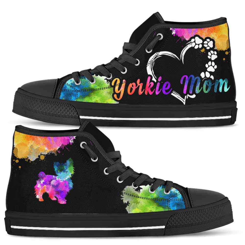 HTS-U-Dog-WatercolorDogMom-Yorkie-25_Yorkie-Mom-Dog-Lovers-Watercolor-High-Top-Shoes-Gift-Women-Dog-Mom-Colorful-Custom-Shoes-Yorkshire-Terrier_2_20200815 HTS-U-Dog-WatercolorDogMom-Yorkie-25@ Watercolor Dog Mom Yorkie 25-Yorkie Mom Dog Lovers Watercolor High Top Shoes Gift Women. Dog Mom Colorful Custom Shoes. Yorkshire Terrier