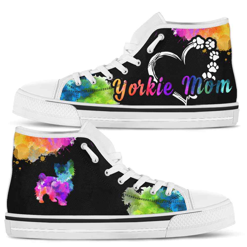 HTS-U-Dog-WatercolorDogMom-Yorkie-25_Yorkie-Mom-Dog-Lovers-Watercolor-High-Top-Shoes-Gift-Women-Dog-Mom-Colorful-Custom-Shoes-Yorkshire-Terrier_3_20200815 HTS-U-Dog-WatercolorDogMom-Yorkie-25@ Watercolor Dog Mom Yorkie 25-Yorkie Mom Dog Lovers Watercolor High Top Shoes Gift Women. Dog Mom Colorful Custom Shoes. Yorkshire Terrier