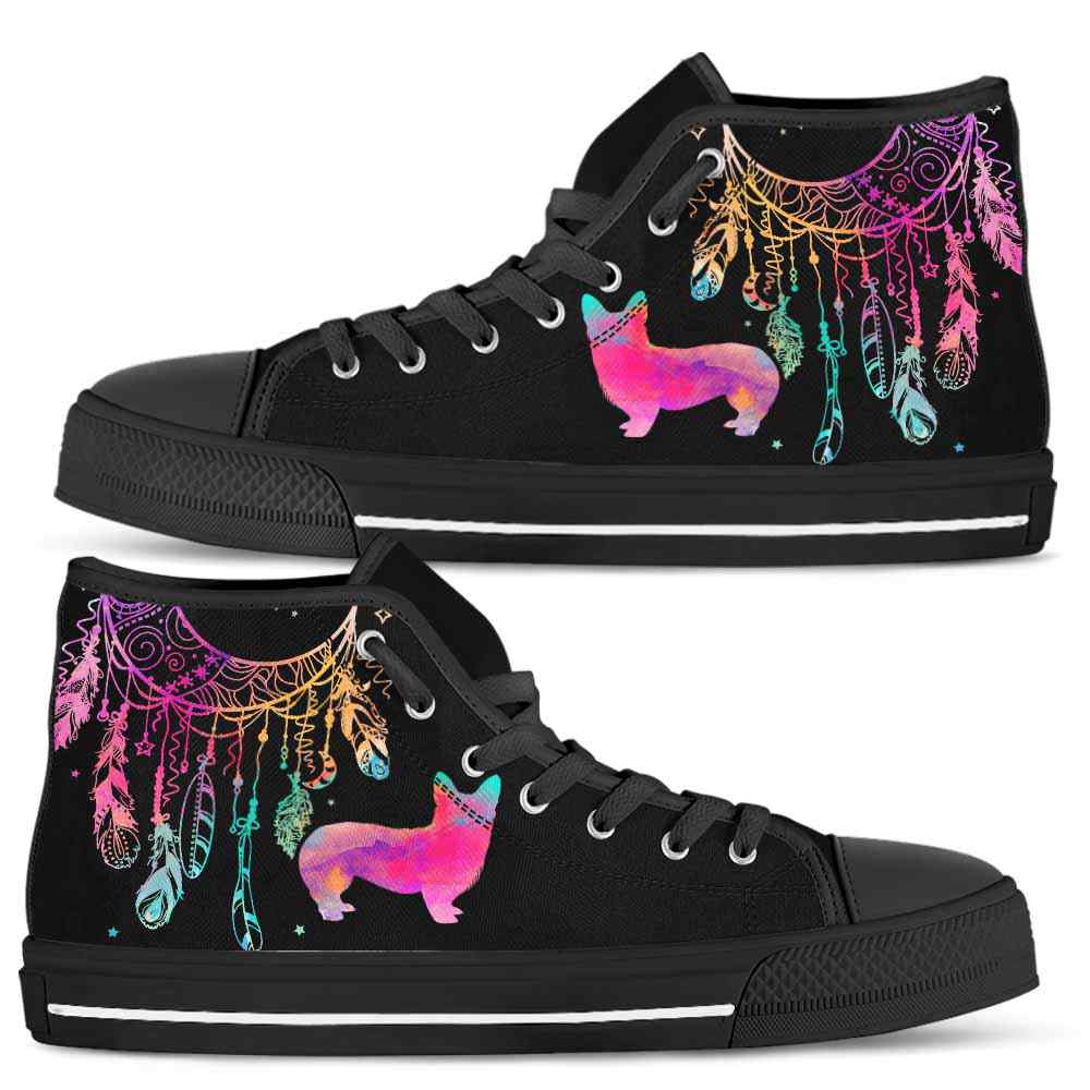 HTS-W-Dog-ColorfulDreamcatcher-Corgi-8_Corgi-Dog-Lovers-High-Top-Shoes-Gift-Men-Women-Colorful-Dreamcatcher-Custom-Shoes-_2_20200815 HTS-W-Dog-ColorfulDreamcatcher-Corgi-8@ Colorful Dreamcatcher Corgi 8-Corgi Dog Lovers High Top Shoes Gift Men Women. Colorful Dreamcatcher Custom Shoes.