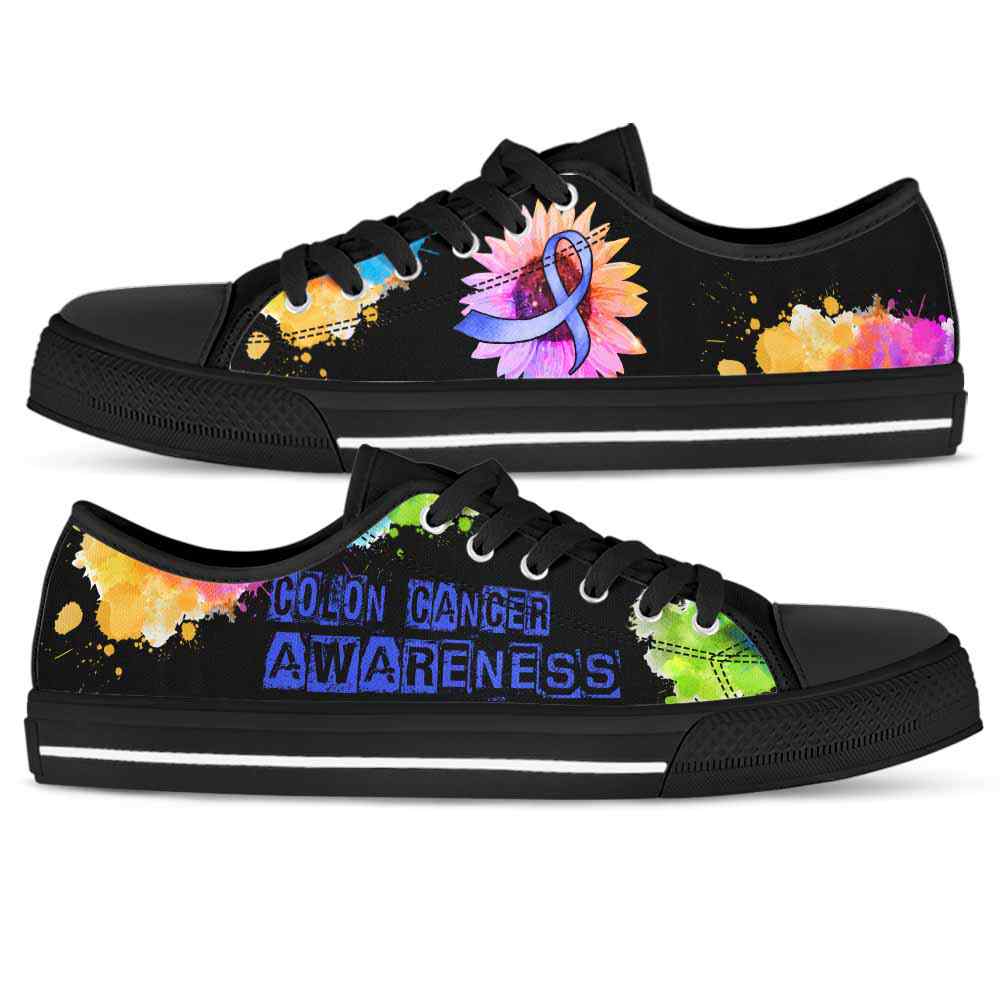 LTS-U-Awareness-WatercolorSunflowerRibbon-Colon_Cancer-15_Colon-Cancer-Colorectal-Cancer-Awareness-Ribbon-Low-Top-Shoes-Watercolor-Sunflower-Survivor-Gift-_2_20200817 LTS-U-Awareness-WatercolorSunflowerRibbon-Colon_Cancer-15@ Watercolor Sunflower Ribbon Colon Cancer 15-Colon Cancer Colorectal Cancer Awareness Ribbon Low Top Shoes Watercolor Sunflower. Survivor Gift.