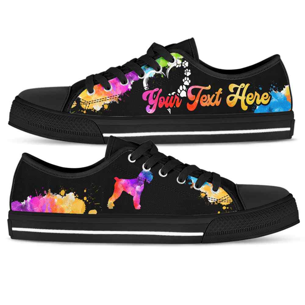 LTS-W-Dog-CustomWatercolor-Schnauzer-21@ Custom Watercolor Schnauzer 21-Schnauzer Dog Lovers Watercolor Low Top Shoes Gift Men Women. Dog Mom Dog Dad Colorful Custom Shoes.