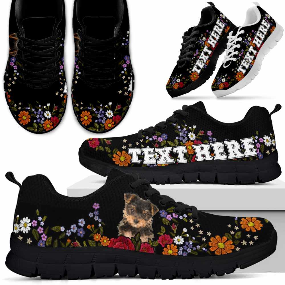 SS-W-Dog-Embroidery10-Yorkie-68_Yorkie-Colorful-Flower-Floral-Dog-Lovers-Sneakers-Gym-Running-Shoes-Gift-Women-Men-Dog-Mom-Dog-Dad-Custom-Shoes-Yorkshire-Terrier_1_20200829 SS-W-Dog-Embroidery10-Yorkie-68@undefined-Yorkie Colorful Flower Floral Dog Lovers Sneakers Gym Running Shoes Gift Women Men. Dog Mom Dog Dad Custom Shoes. Yorkshire Terrier