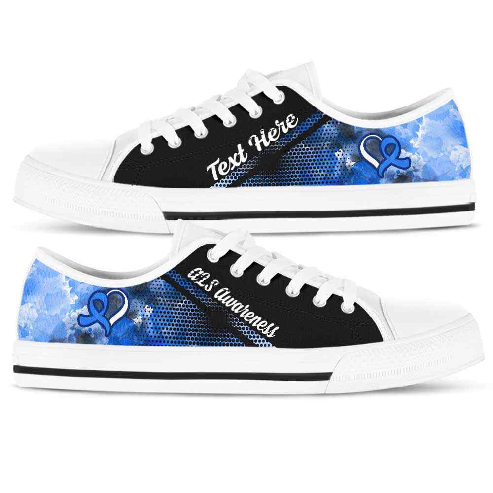 LTS-U-Awareness-Watercolor01NaSportline9-ALS-1@undefined-Als Amyotrophic Lateral Sclerosis Awareness Ribbon Watercolor Tennis Shoes Gym Low Top Shoes. Women Men Custom Gift.
