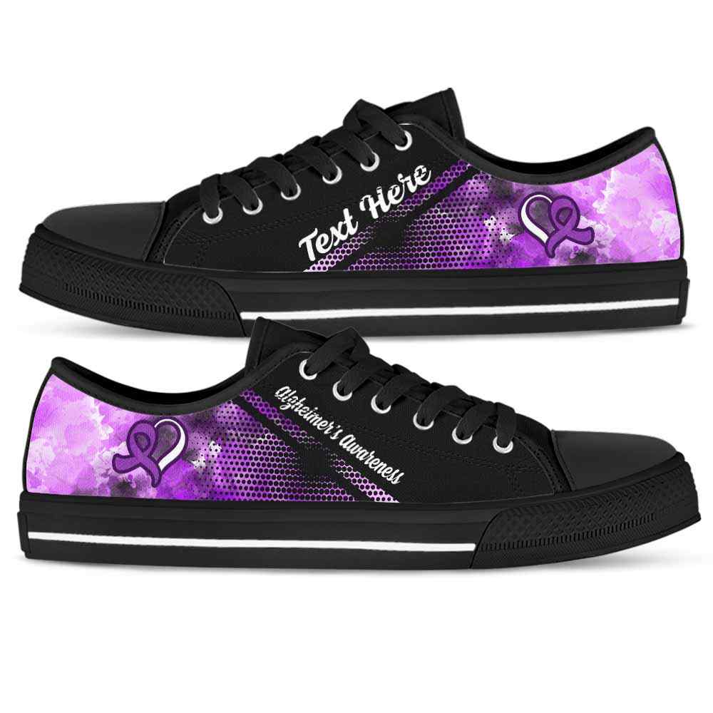 LTS-U-Awareness-Watercolor01NaSportline9-Alzhei-2@undefined-Alzheimer'S Awareness Ribbon Watercolor Tennis Shoes Gym Low Top Shoes. Women Men Custom Gift.