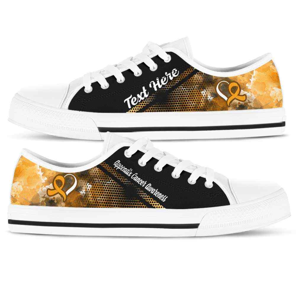 LTS-U-Awareness-Watercolor01NaSportline9-AppCan-4@undefined-Appendix Cancer Awareness Ribbon Watercolor Tennis Shoes Gym Low Top Shoes. Women Men Custom Gift.