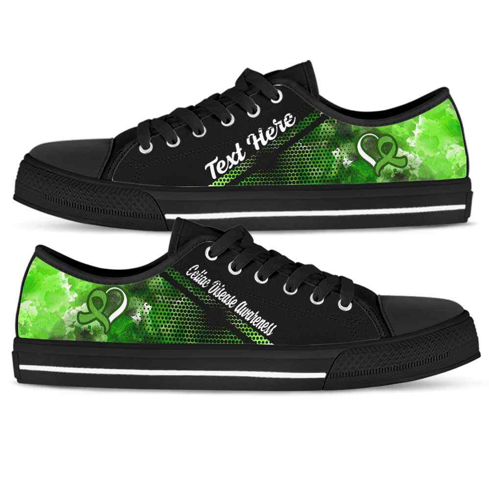LTS-U-Awareness-Watercolor01NaSportline9-CelDis-10@undefined-Celiac Disease Awareness Ribbon Watercolor Tennis Shoes Gym Low Top Shoes. Women Men Custom Gift.
