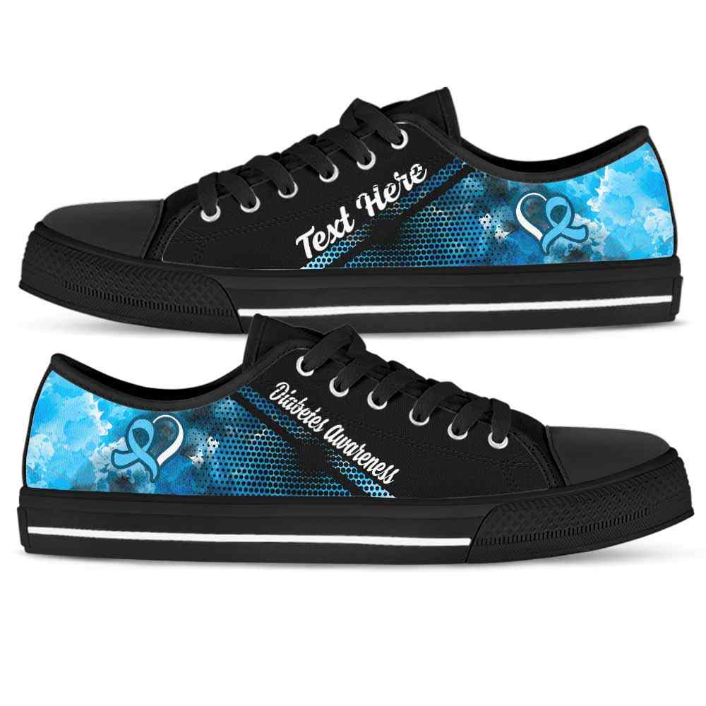 LTS-U-Awareness-Watercolor01NaSportline9-Diabet-16@undefined-Diabetes Awareness Ribbon Watercolor Tennis Shoes Gym Low Top Shoes. Women Men Custom Gift.