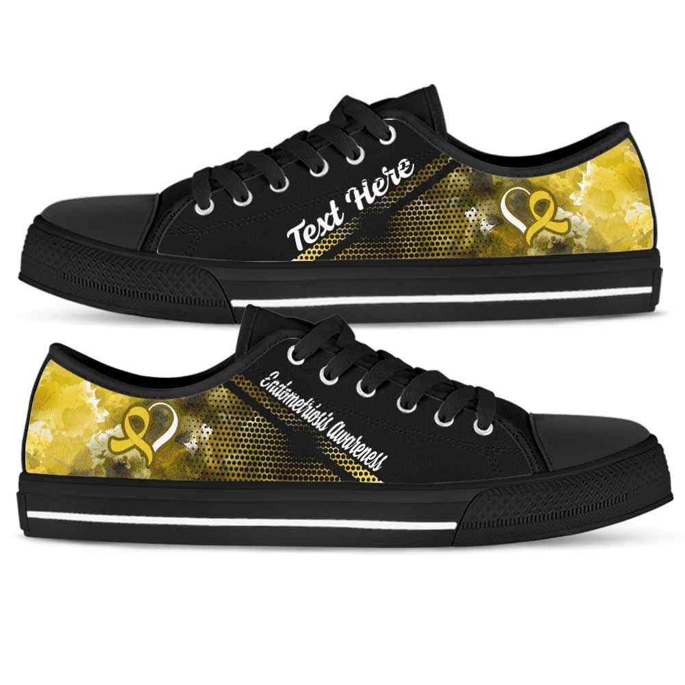 LTS-U-Awareness-Watercolor01NaSportline9-Endome-20@undefined-Endometriosis Awareness Ribbon Watercolor Tennis Shoes Gym Low Top Shoes. Women Men Custom Gift.