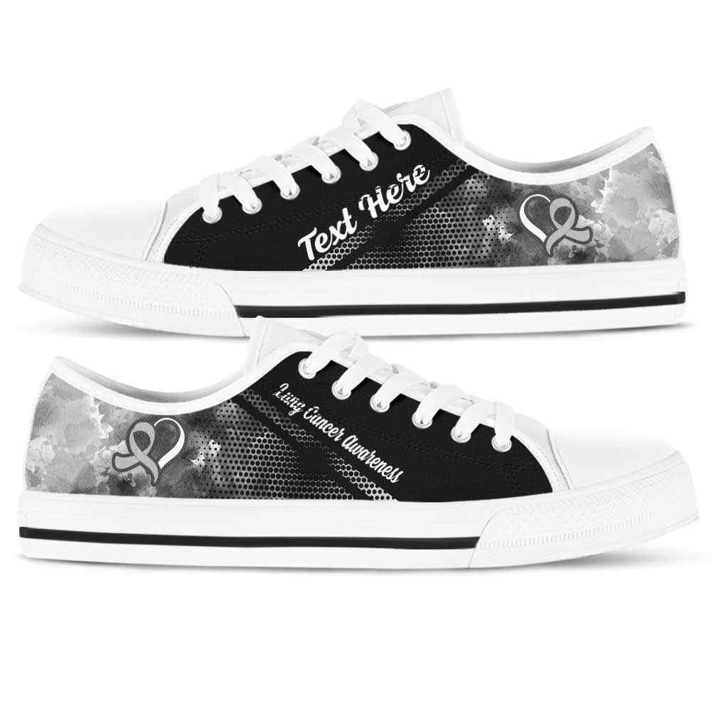 LTS-U-Awareness-Watercolor01NaSportline9-LunCan-25@undefined-Lung Cancer Awareness Ribbon Watercolor Tennis Shoes Gym Low Top Shoes. Women Men Custom Gift.