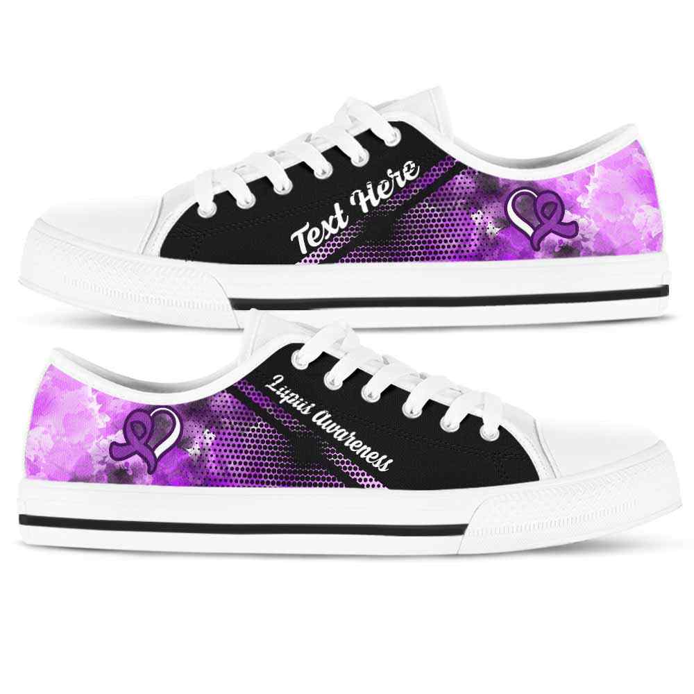 LTS-U-Awareness-Watercolor01NaSportline9-Lupus-26@undefined-Lupus Awareness Ribbon Watercolor Tennis Shoes Gym Low Top Shoes. Women Men Custom Gift.