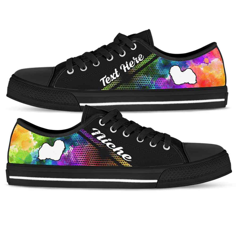LTS-U-Dog-Watercolor01NaSportline9-Hava-14@undefined-Havanese Dog Lovers Watercolor Tennis Shoes Gym Low Top Shoes Gift Men Women. Dog Mom Dog Dad Custom Shoes.